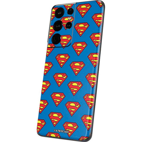 DC Comics Superman Logo Pattern Galaxy S21 Ultra 5G Skin